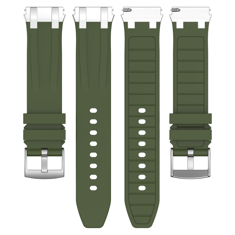 For Amazfit Pop 20mm Quick Release Silver Buckle Royal Silicone Watch Band(Olive Green) - free shipping - PMC TechLife - Order now!