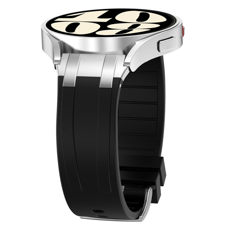 For Amazfit Pop 20mm Quick Release Silver Buckle Royal Silicone Watch Band(Black) - free shipping - PMC TechLife - Order now!