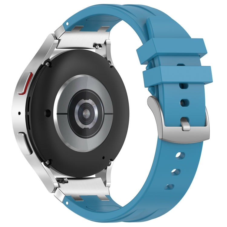 For Amazfit GTS 20mm Quick Release Silver Buckle Royal Silicone Watch Band(Sea Blue) - free shipping - PMC TechLife - Order now!