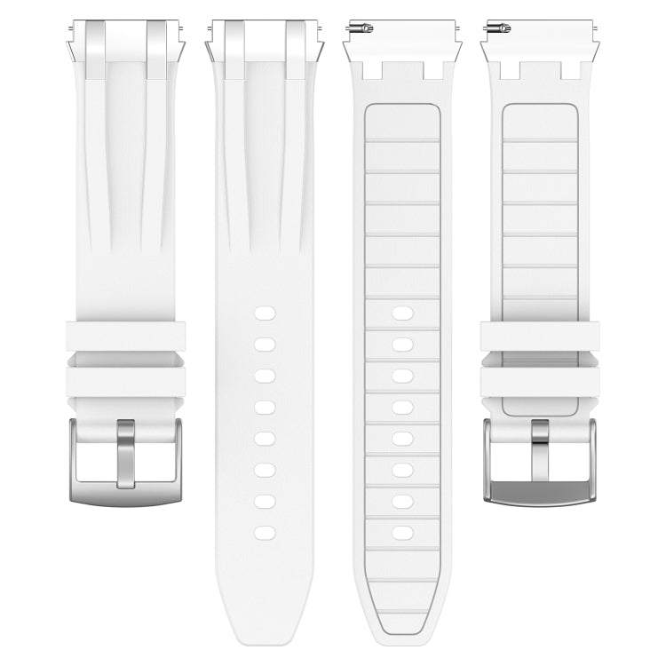 For Amazfit Bip 20mm Quick Release Silver Buckle Royal Silicone Watch Band(White) - free shipping - PMC TechLife - Order now!