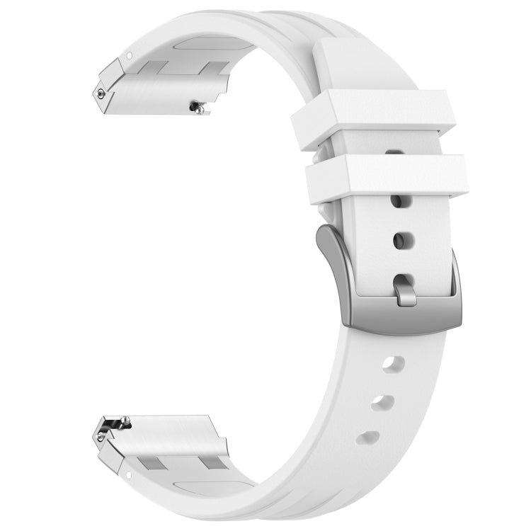 For Huawei Watch 2 20mm Quick Release Silver Buckle Royal Silicone Watch Band(White) - free shipping - PMC TechLife - Order now!
