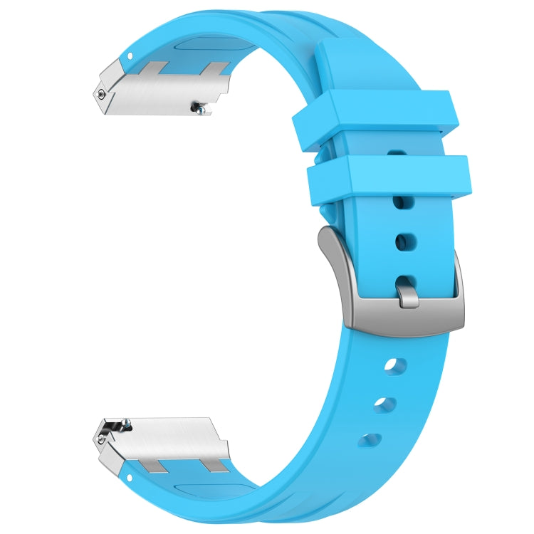 For Huawei Watch 2 20mm Quick Release Silver Buckle Royal Silicone Watch Band(Sky Blue) - free shipping - PMC TechLife - Order now!