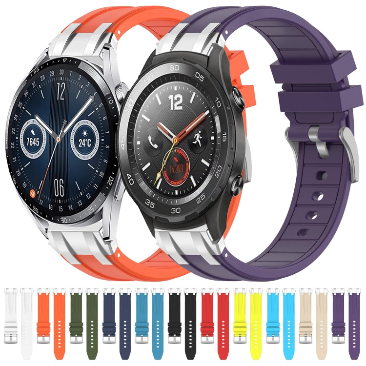 For Huawei Watch 2 20mm Quick Release Silver Buckle Royal Silicone Watch Band(White) - free shipping - PMC TechLife - Order now!