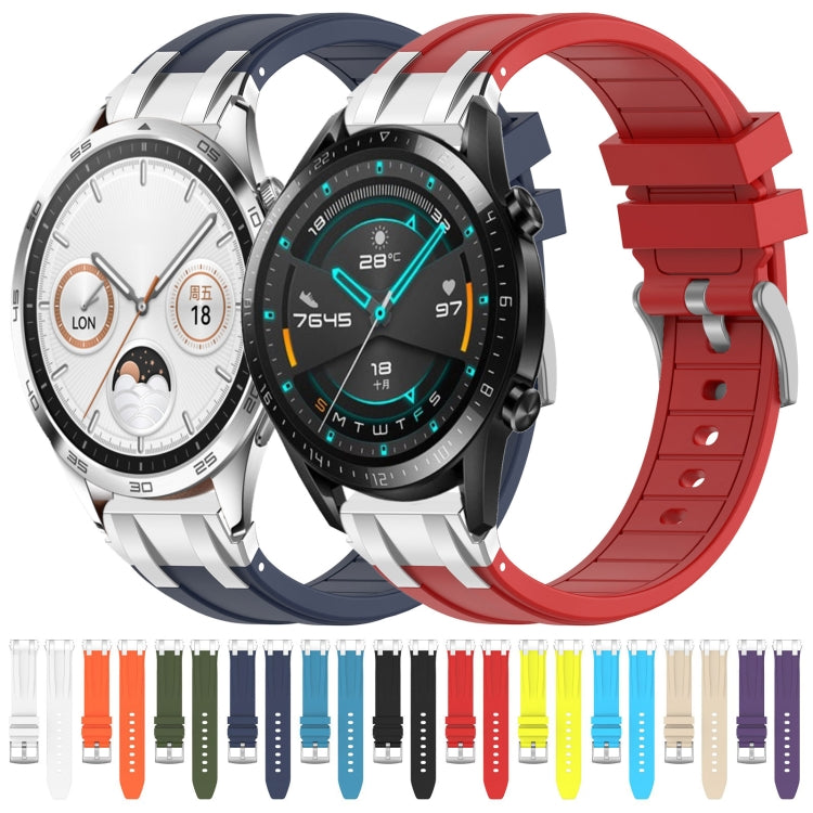 For Huawei Watch GT Runner 22mm Quick Release Silver Buckle Royal Silicone Watch Band(Orange) - free shipping - PMC TechLife - Order now!