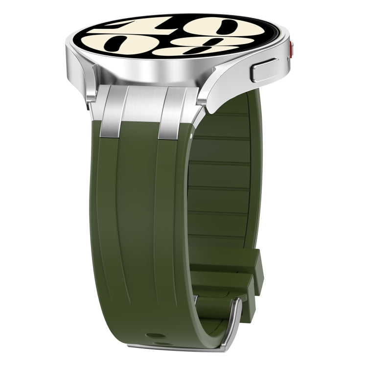 For Honor Magic Watch 22mm Quick Release Silver Buckle Royal Silicone Watch Band(Olive Green) - free shipping - PMC TechLife - Order now!