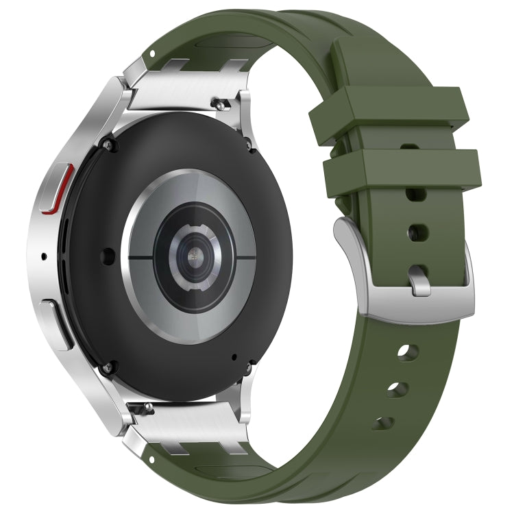 For Garmin Forerunner 255 22mm Quick Release Silver Buckle Royal Silicone Watch Band(Olive Green) - free shipping - PMC TechLife - Order now!