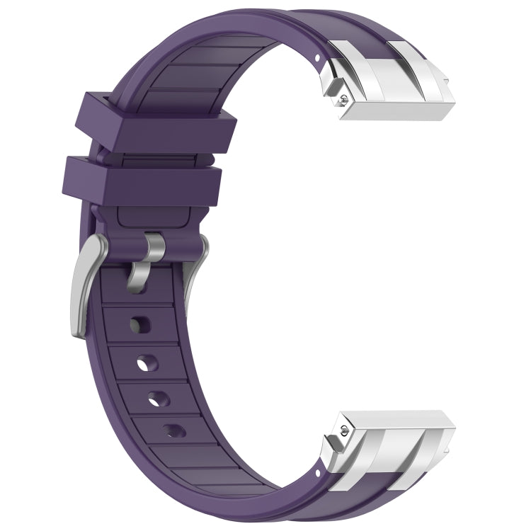 For Garmin Forerunner 255 22mm Quick Release Silver Buckle Royal Silicone Watch Band(Purple) - free shipping - PMC TechLife - Order now!
