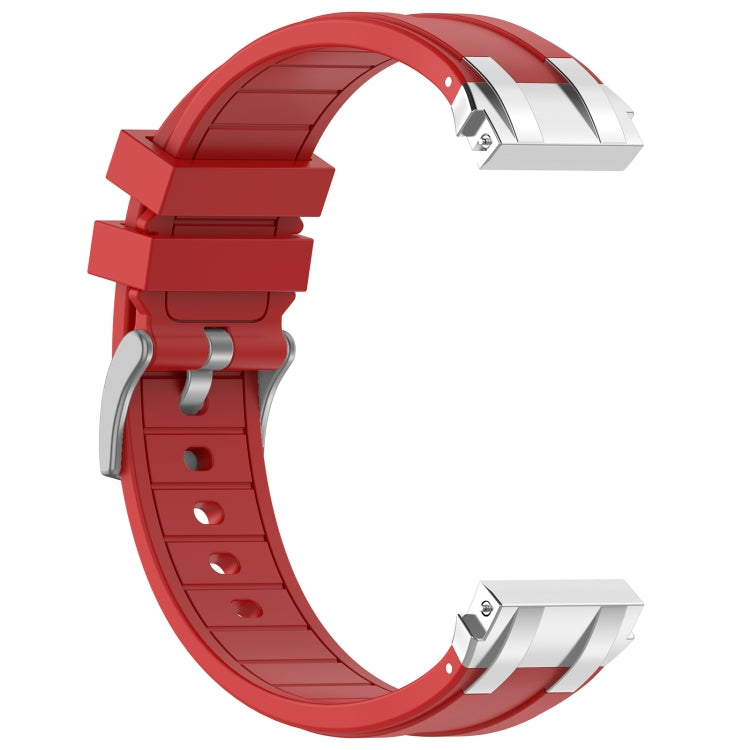 For Garmin Venu 2 22mm Quick Release Silver Buckle Royal Silicone Watch Band(Red) - free shipping - PMC TechLife - Order now!