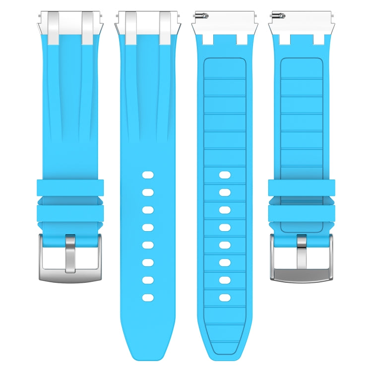 For Garmin Vivoactive 4 22mm Quick Release Silver Buckle Royal Silicone Watch Band(Sky Blue) - free shipping - PMC TechLife - Order now!