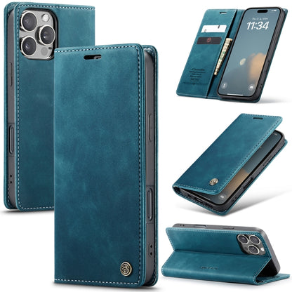 For iPhone 16 Pro CaseMe 013 Multifunctional Horizontal Flip Leather Phone Case(Blue) - iPhone 16 Pro Cases by CaseMe | Online Shopping South Africa | PMC Jewellery | Buy Now Pay Later Mobicred