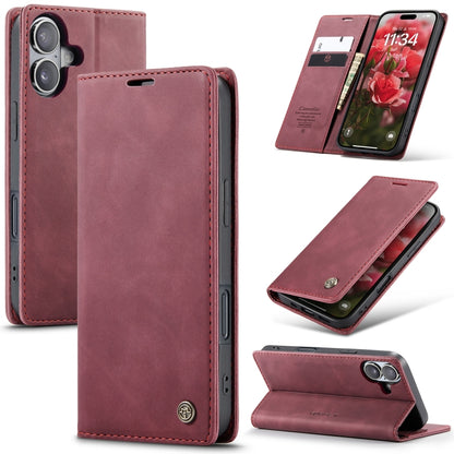 For iPhone 16 CaseMe 013 Multifunctional Horizontal Flip Leather Phone Case(Red) - iPhone 16 Cases by CaseMe | Online Shopping South Africa | PMC Jewellery | Buy Now Pay Later Mobicred