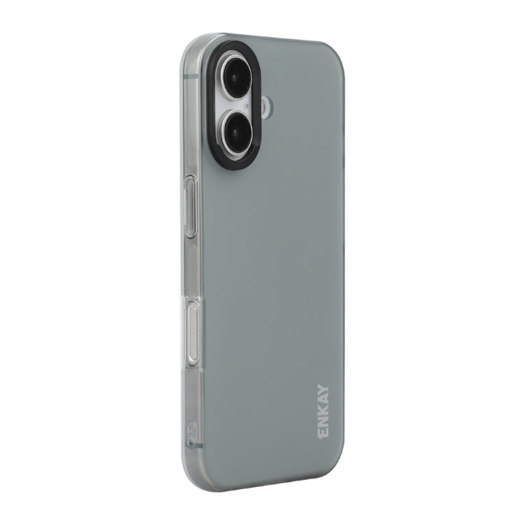 For iPhone 16 Plus ENKAY Hat-Prince Translucent Matte TPU Soft Phone Case(Grey) - iPhone 16 Plus Cases by ENKAY | Online Shopping South Africa | PMC Jewellery | Buy Now Pay Later Mobicred