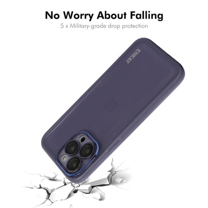 For iPhone 16 Pro ENKAY Hat-Prince Translucent Matte TPU Phone Case with Lens Film(Blue) - iPhone 16 Pro Cases by ENKAY | Online Shopping South Africa | PMC Jewellery | Buy Now Pay Later Mobicred