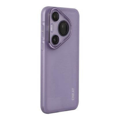 For Huawei Pura 70 ENKAY Hat-Prince Translucent Matte TPU Phone Case with Lens Film(Purple) - Huawei Cases by ENKAY | Online Shopping South Africa | PMC Jewellery | Buy Now Pay Later Mobicred