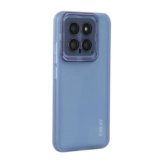 For Xiaomi 14 Pro ENKAY Hat-Prince Translucent Matte TPU Phone Case with Lens Film(Blue) - 14 Pro Cases by ENKAY | Online Shopping South Africa | PMC Jewellery | Buy Now Pay Later Mobicred