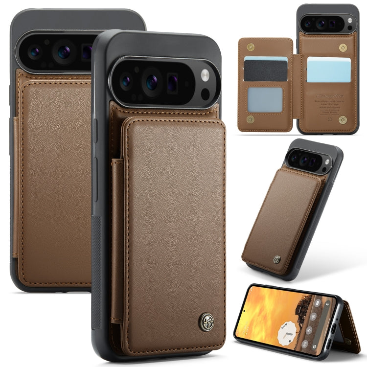 For Google Pixel 9 Pro XL CaseMe C22 Card Slots Holder RFID Anti-theft Phone Case(Brown) - Google Cases by CaseMe | Online Shopping South Africa | PMC Jewellery | Buy Now Pay Later Mobicred