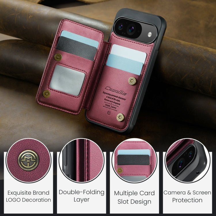 For Google Pixel 9 / 9 Pro CaseMe C22 Card Slots Holder RFID Anti-theft Phone Case(Wine) - Google Cases by CaseMe | Online Shopping South Africa | PMC Jewellery | Buy Now Pay Later Mobicred