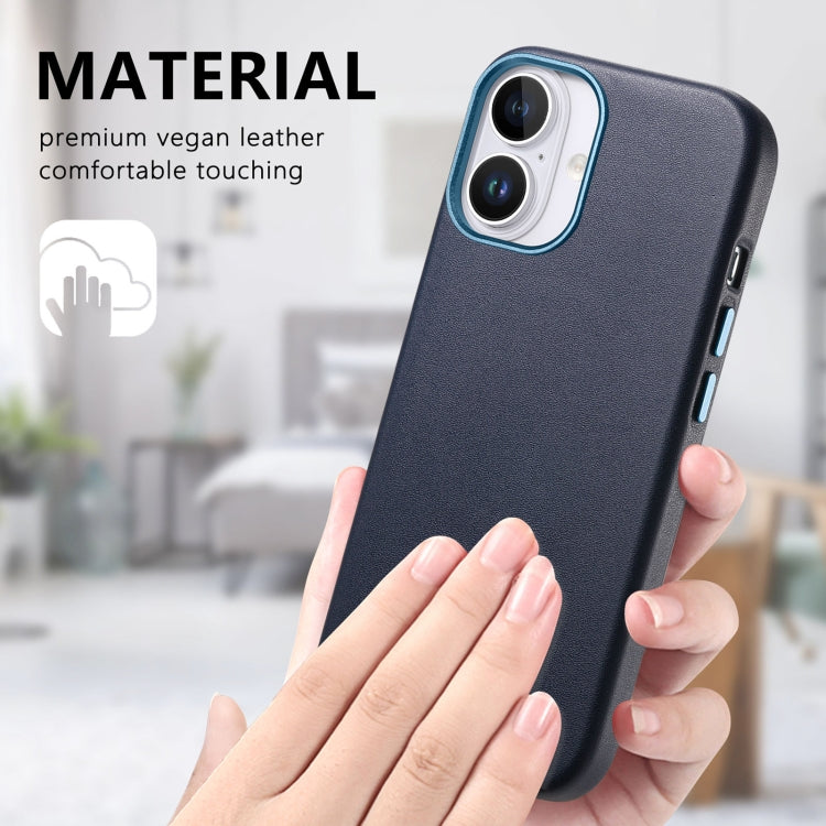 For iPhone 16 Electroplated Metal Button Shockproof Phone Case(Dark Blue) - iPhone 16 Cases by PMC Jewellery | Online Shopping South Africa | PMC Jewellery | Buy Now Pay Later Mobicred