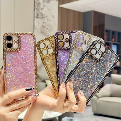 For iPhone 16 Diamond Glitter Sequins TPU Phone Case(Purple) - iPhone 16 Cases by PMC Jewellery | Online Shopping South Africa | PMC Jewellery | Buy Now Pay Later Mobicred