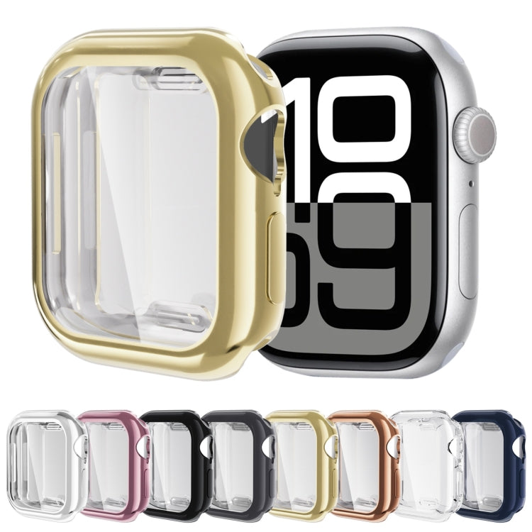 For Apple Watch Series 10 46mm Full Coverage TPU Electroplated Watch Case(Black) - Watch Cases by PMC TechLife | Online Shopping South Africa | PMC TechLife | Buy Now Pay Later Mobicred