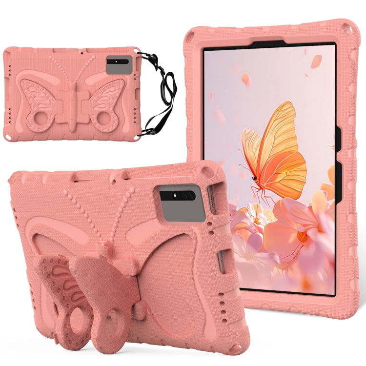 For Lenovo Tab M11 / Xiaoxin Pad 11 2024 Butterfly Bracket EVA Shockproof Tablet Case(Pink Orange) - Lenovo by PMC Jewellery | Online Shopping South Africa | PMC Jewellery | Buy Now Pay Later Mobicred