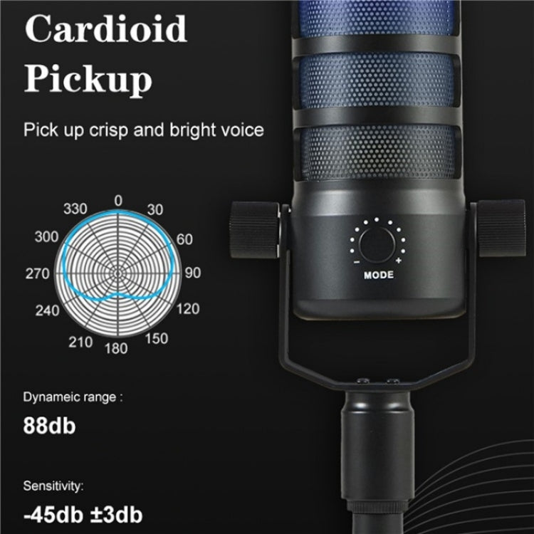 PDO RGB Light Live Streaming Gaming Desktop Noise Reduction Microphone - Microphone by PMC TechLife | Online Shopping South Africa | PMC TechLife | Buy Now Pay Later Mobicred