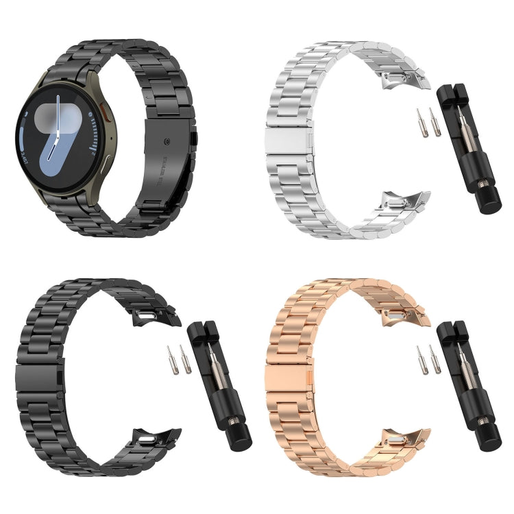 For Samsung Galaxy Watch 6 Classic 43 / 47mm Three Beads Button Quick Release Metal Watch Band(Silver) - free shipping - PMC TechLife - Order now!