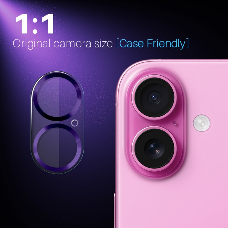 For iPhone 16 / 16 Plus NORTHJO Camera Lens Protector CD Veins 3D Tempered Glass Film(Purple) - iPhone 16 Plus Tempered Glass by NORTHJO | Online Shopping South Africa | PMC Jewellery | Buy Now Pay Later Mobicred