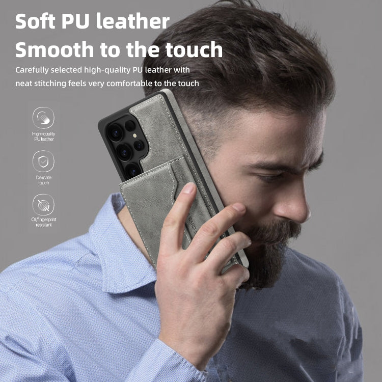 For Samsung Galaxy S25 Ultra 5G Shield Multi-functional MagSafe Card Bag Phone Case(Grey) - Galaxy S25 Ultra 5G Cases by PMC Jewellery | Online Shopping South Africa | PMC Jewellery | Buy Now Pay Later Mobicred