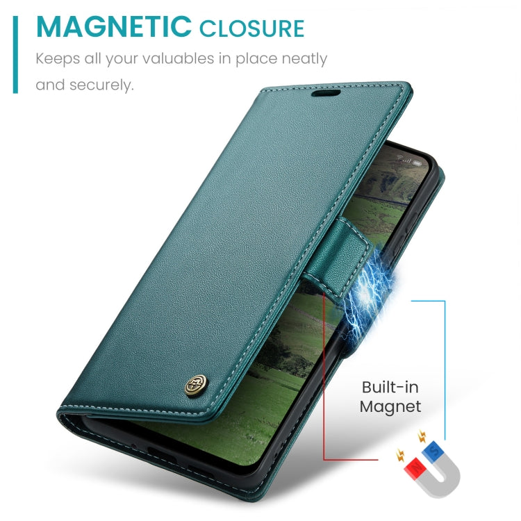 For OPPO Reno12 5G Global CaseMe 023 Butterfly Buckle Litchi Texture RFID Anti-theft Leather Phone Case(Green) - Reno12 Cases by CaseMe | Online Shopping South Africa | PMC Jewellery | Buy Now Pay Later Mobicred