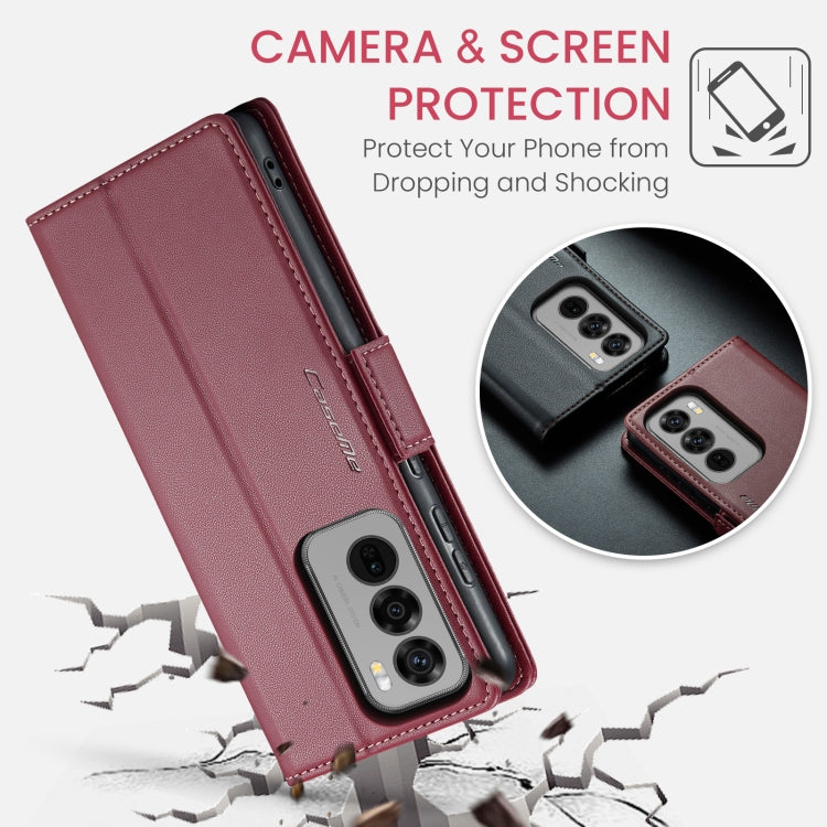 For OPPO Reno12 Pro 5G Global CaseMe 023 Butterfly Buckle Litchi Texture RFID Anti-theft Leather Phone Case(Red) - Reno12 Pro Cases by CaseMe | Online Shopping South Africa | PMC Jewellery | Buy Now Pay Later Mobicred