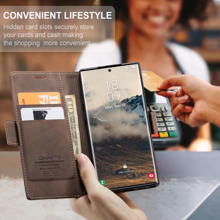 For Samsung Galaxy S25 Ultra 5G CaseMe 013 Multifunctional Horizontal Flip Leather Phone Case(Coffee) - Galaxy S25 Ultra 5G Cases by CaseMe | Online Shopping South Africa | PMC Jewellery | Buy Now Pay Later Mobicred