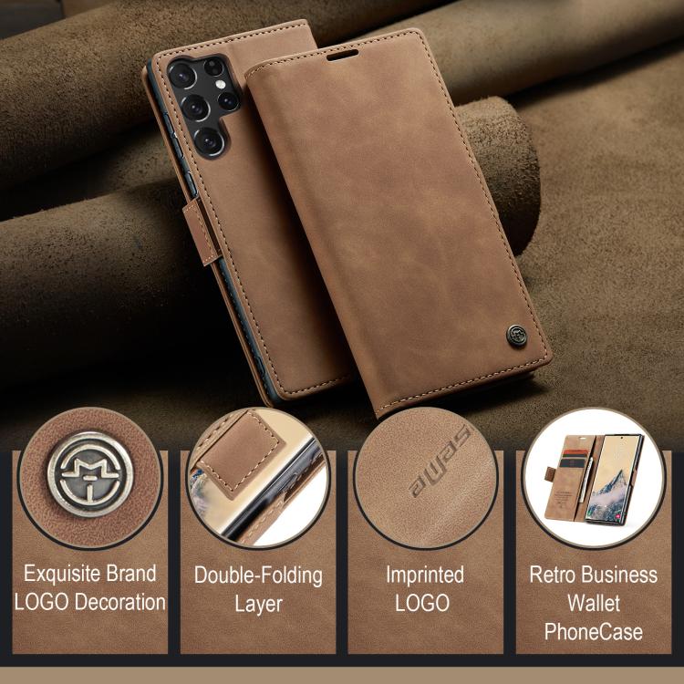 For Samsung Galaxy S25 Ultra 5G CaseMe 013 Multifunctional Horizontal Flip Leather Phone Case(Brown) - Galaxy S25 Ultra 5G Cases by CaseMe | Online Shopping South Africa | PMC Jewellery | Buy Now Pay Later Mobicred