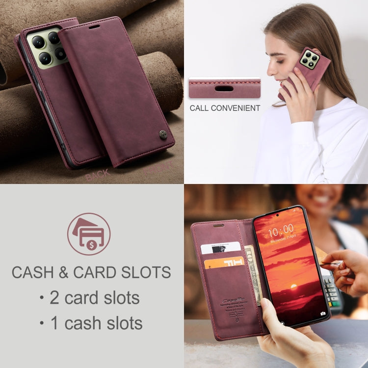 For Xiaomi 14T CaseMe 013 Multifunctional Horizontal Flip Leather Phone Case(Red) - 14T Cases by CaseMe | Online Shopping South Africa | PMC Jewellery | Buy Now Pay Later Mobicred