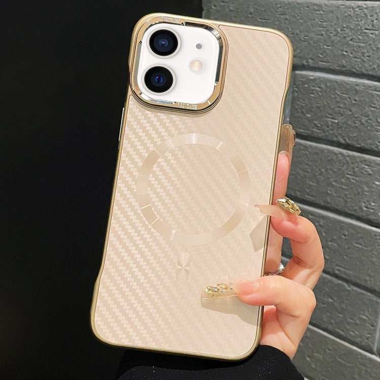 For iPhone 12 AG Carbon Fiber Frameless MagSafe Phone Case(Pink) - iPhone 12 / 12 Pro Cases by PMc TechLife | Online Shopping South Africa | PMc TechLife | Buy Now Pay Later Mobicred