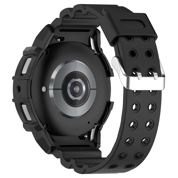 For Samsung Galaxy Watch 7 40mm Armor Silicone Watch Band with Watch Case Set(Black) - Watch Bands by PMC Jewellery | Online Shopping South Africa | PMC Jewellery | Buy Now Pay Later Mobicred