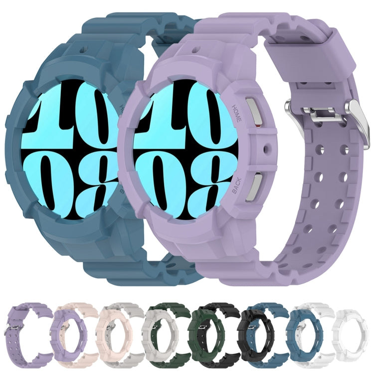 For Samsung Galaxy Watch 7 40mm Armor Silicone Watch Band with Watch Case Set(Blue) - Watch Bands by PMC Jewellery | Online Shopping South Africa | PMC Jewellery | Buy Now Pay Later Mobicred
