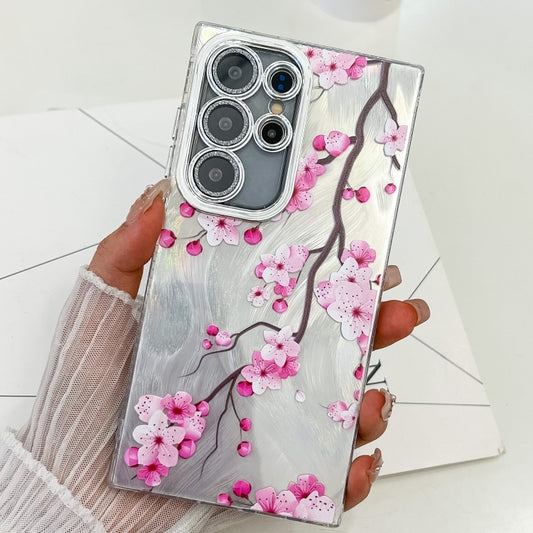 For Samsung Galaxy S25 Ultra 5G Electroplating Flowers Plants Texture TPU Phone Case(Plum Flower FL6) - Galaxy S25 Ultra 5G Cases by PMC Jewellery | Online Shopping South Africa | PMC Jewellery | Buy Now Pay Later Mobicred