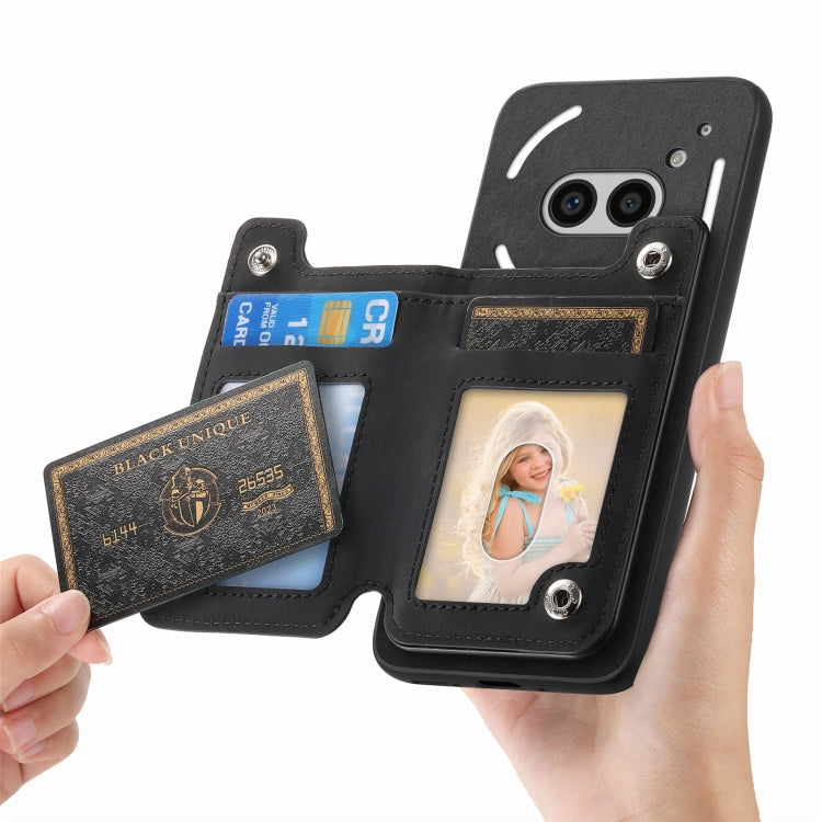For Nothing Phone 2a Retro MagSafe Zipper Wallet Card Bag Back Phone Case(Black) - free shipping - PMC TechLife - Order now!