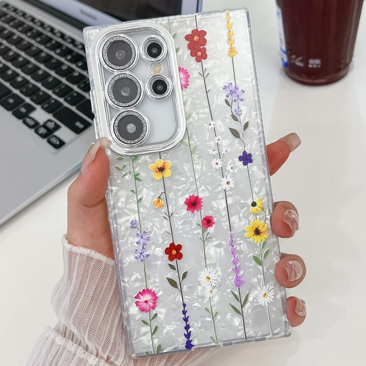 For Samsung Galaxy S25 Ultra 5G Electroplating Flower Texture TPU Phone Case(Yellow Wildflower SH6) - Galaxy S25 Ultra 5G Cases by PMC Jewellery | Online Shopping South Africa | PMC Jewellery | Buy Now Pay Later Mobicred