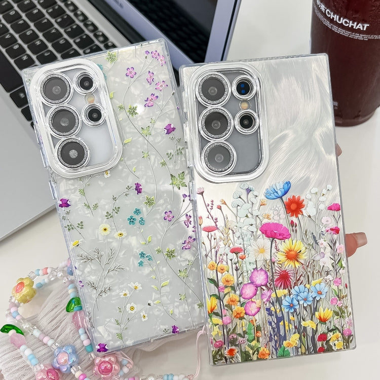 For Samsung Galaxy S25 5G Electroplating Flower Texture Wristband TPU Phone Case(Flowers SH4) - Galaxy S25 5G Cases by PMC Jewellery | Online Shopping South Africa | PMC Jewellery | Buy Now Pay Later Mobicred