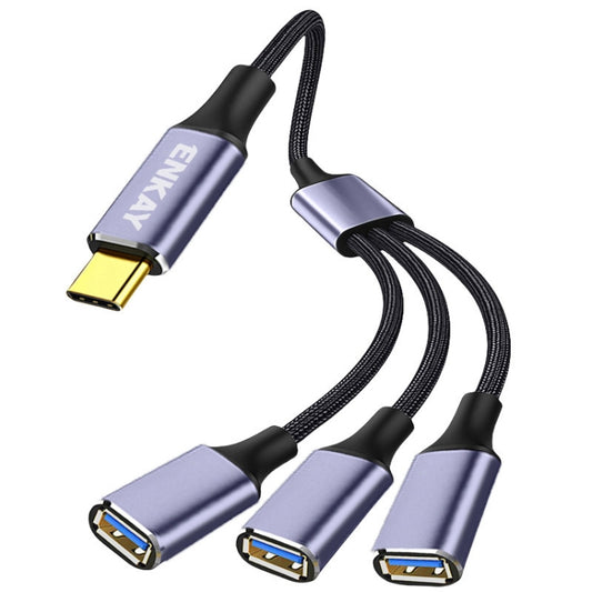 ENKAY ENK-CB171 Type-C to 3 USB 2.0 OTG Splitter Cable Extension Cord, Length:0.5m - Cable & Adapters by ENKAY | Online Shopping South Africa | PMC Jewellery | Buy Now Pay Later Mobicred