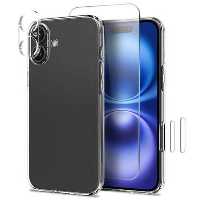 For iPhone 16 NORTHJO 4 in 1 TPU Phone Case with Screen Film and Lens Film and Camera Control Button Cover(Clear) - iPhone 16 Cases by NORTHJO | Online Shopping South Africa | PMC Jewellery | Buy Now Pay Later Mobicred