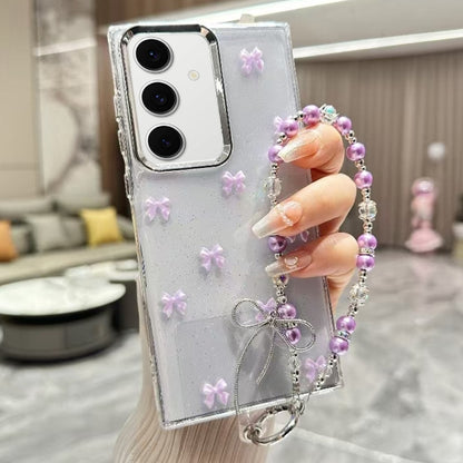 For Samsung Galaxy S25 Ultra 5G Little Fresh Bow Bracelet Chain TPU Phone Case(Purple) - Galaxy S25 Ultra 5G Cases by PMC Jewellery | Online Shopping South Africa | PMC Jewellery | Buy Now Pay Later Mobicred