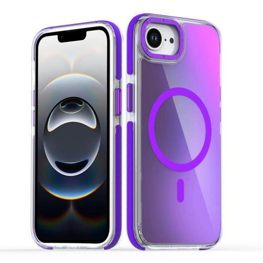 For iPhone 16e Dual-Color Gradient Discolor MagSafe Phone Case(Purple) - iPhone 16e Cases by PMC Jewellery | Online Shopping South Africa | PMC Jewellery | Buy Now Pay Later Mobicred