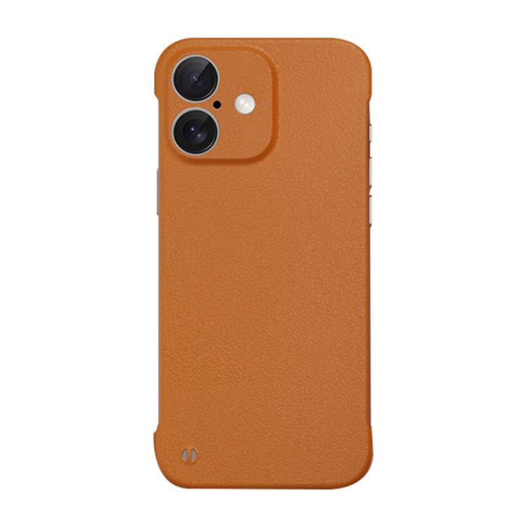 For iPhone 16 Plus Frameless Litchi Texture PC Phone Case(Orange) - free shipping - PMc TechLife - Order now!