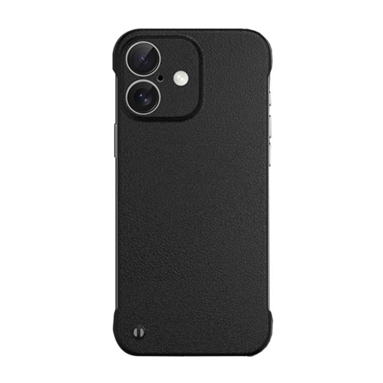 For iPhone 16 Frameless Litchi Texture PC Phone Case(Graphite Black) - iPhone 16 Cases by PMc TechLife | Online Shopping South Africa | PMc TechLife | Buy Now Pay Later Mobicred