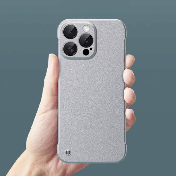For iPhone 13 Pro Max Frameless Litchi Texture PC Phone Case(Titanium Silver) - iPhone 13 Pro Max Cases by PMc TechLife | Online Shopping South Africa | PMc TechLife | Buy Now Pay Later Mobicred
