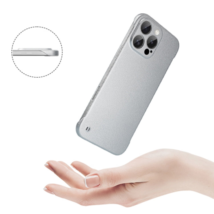 For iPhone 16 Frameless Litchi Texture PC Phone Case(Titanium Silver) - free shipping - PMc TechLife - Order now!
