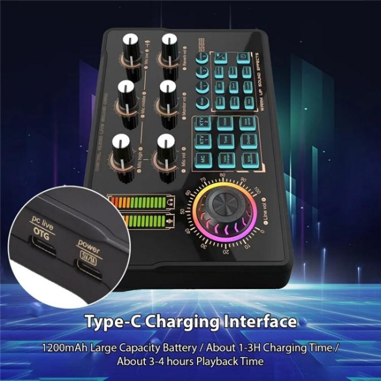 V80 For Mobile Phone Computer Portable Live Streaming Karaoke Sound Card Mixer - Live Sound Effects Processors by PMC TechLife | Online Shopping South Africa | PMC TechLife | Buy Now Pay Later Mobicred